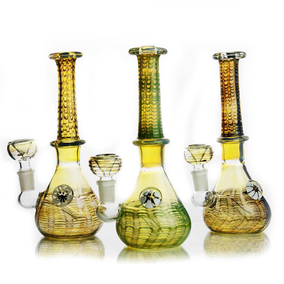 8" Fancy Fume Beaker with Locket 14mm Male Bowl Included Approx 200 Grams - LA Wholesale Kings