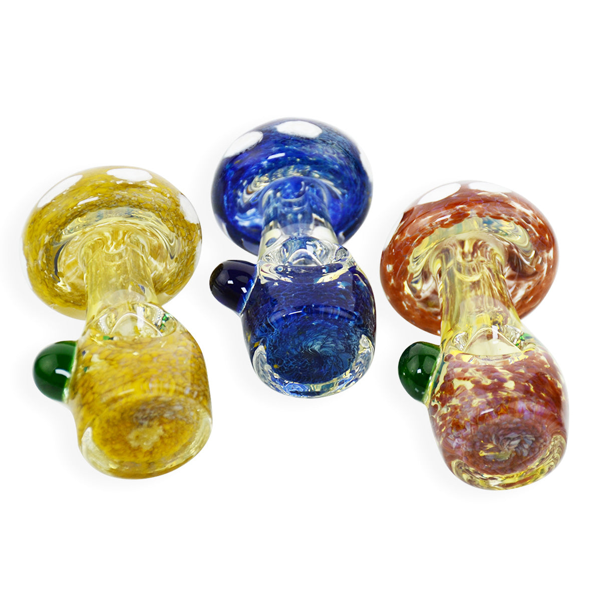 4.5" Mushroom Hand Pipe Spoon Glass Frit Design - LA Wholesale Kings