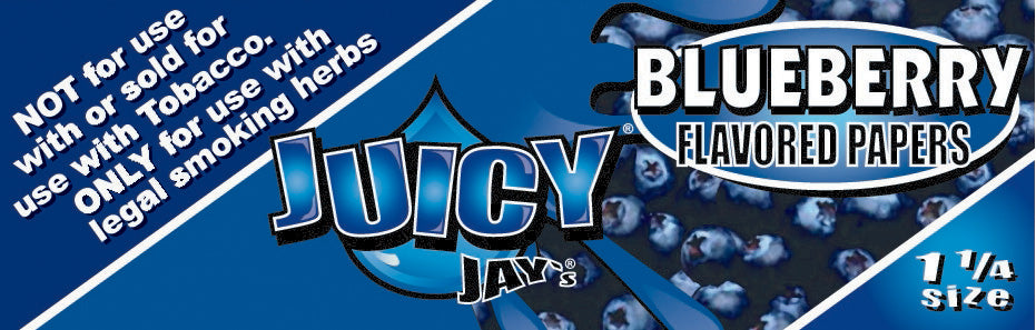 Juicy Jay's 1 1/4" Size Rolling Paper BLUEBERRY - LA Wholesale Kings