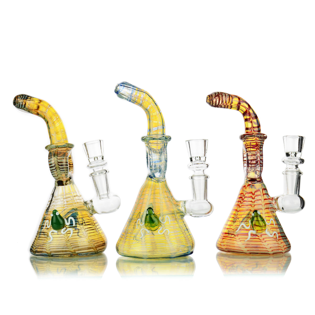 7" Donut Neck Fancy Bong with Frog Locket 14mm Male Included - LA Wholesale Kings