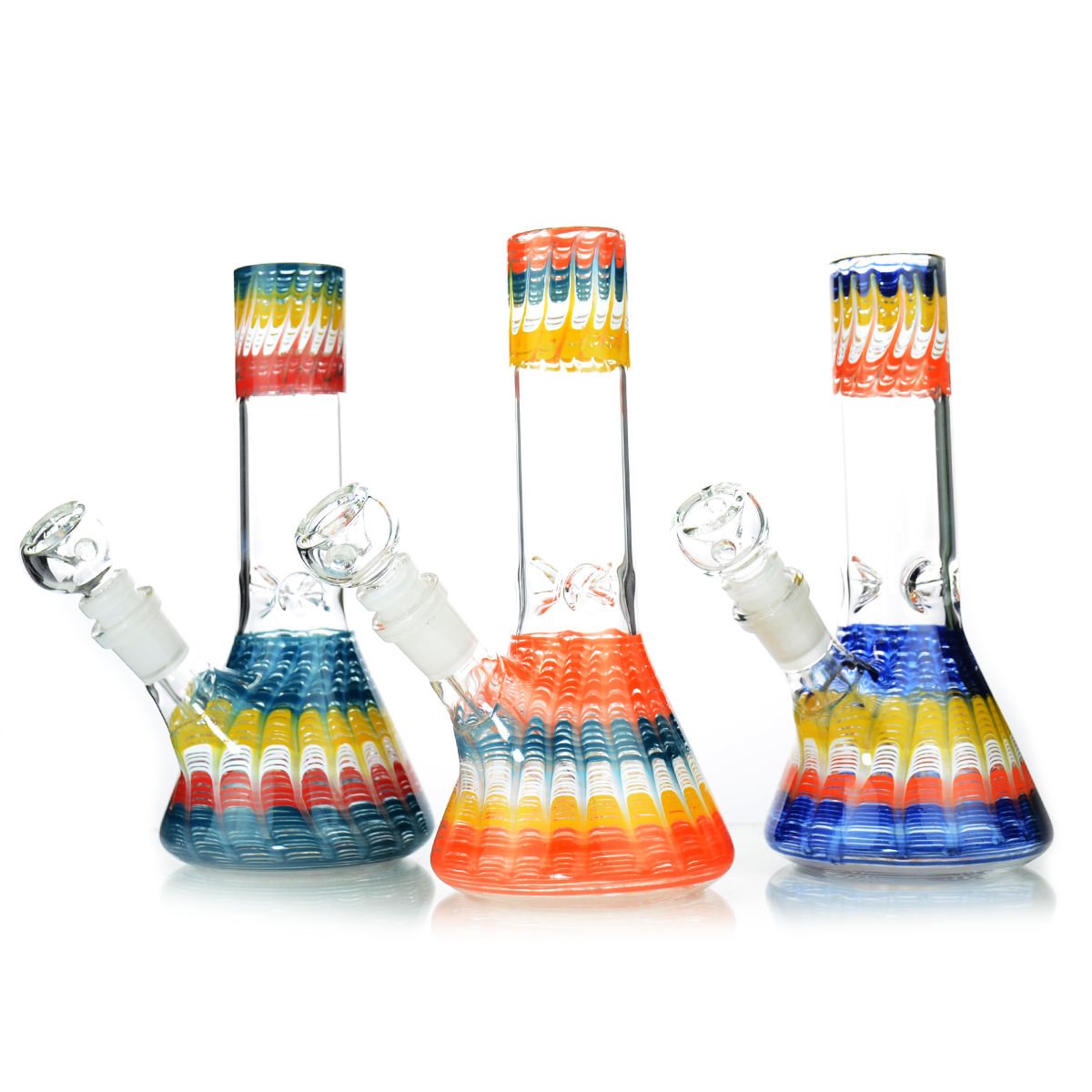 8" Zigzag Fancy Design Beaker American Colors - LA Wholesale Kings