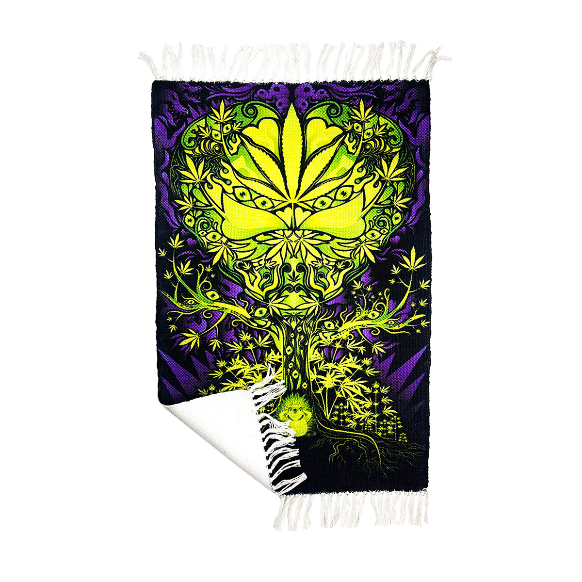 Handloom Printed Weed Tree Art Design Doormat Size 2ft x 3ft