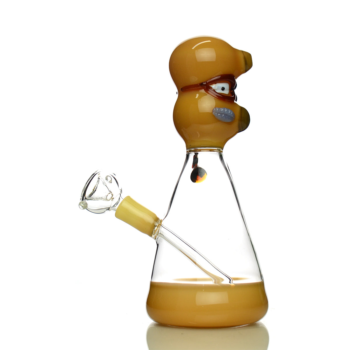 8" Ninja Turtle Water Pipe with 14mm Male Bowl Color Tube Glass