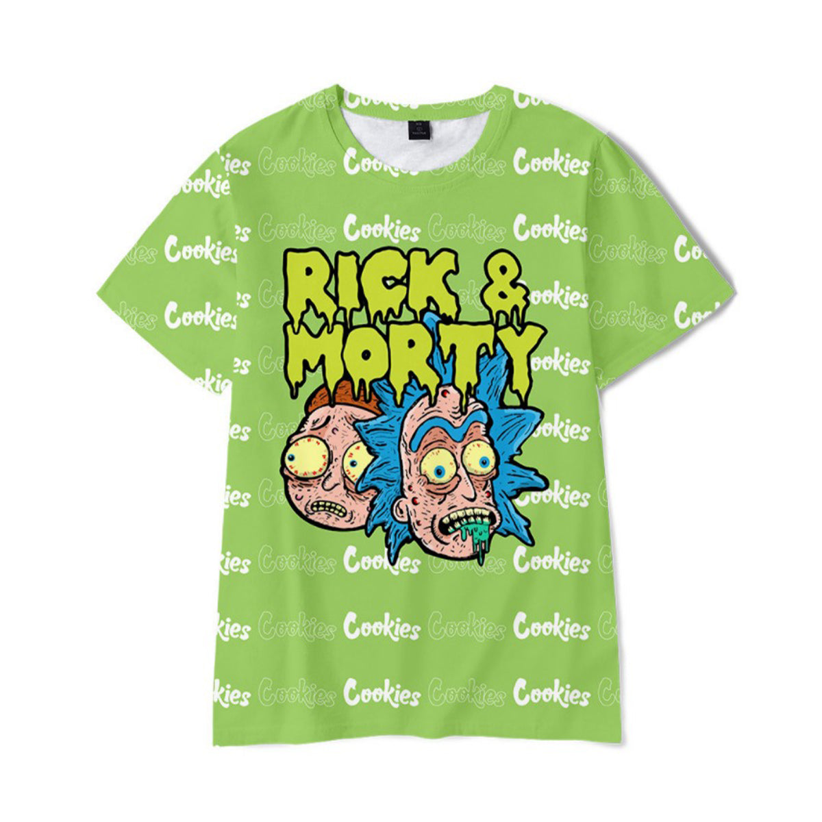 Green Ricky Polyester Short Sleeve T-Shirt Pack of 6 Units 1-S, 1-M, 1-L, 1-XL, 1-XXL, 1-XXXL
