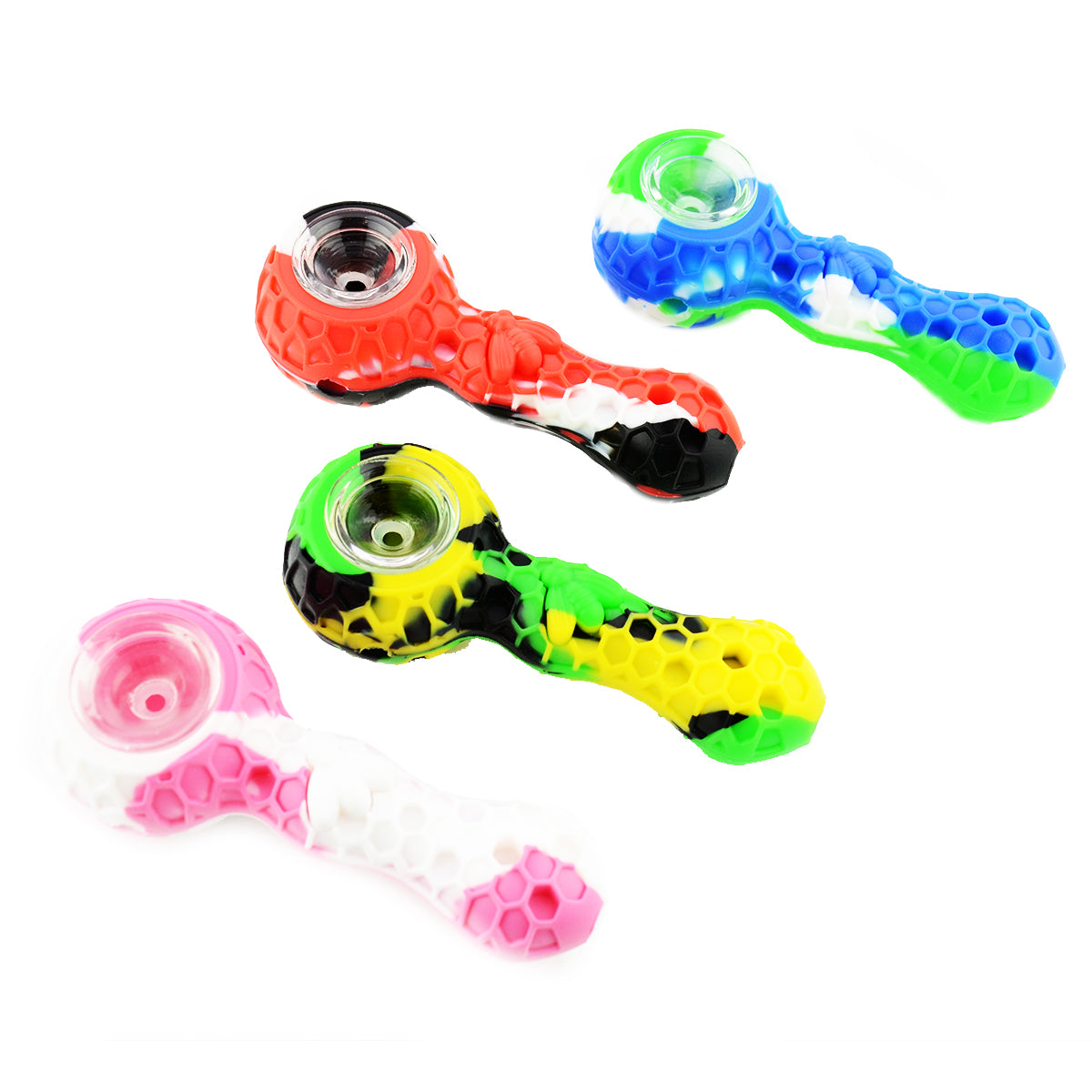 4" Silicone Hand Pipe with Jar and Dab Stick - LA Wholesale Kings
