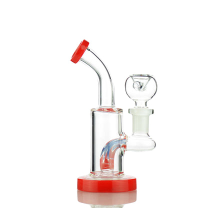 6" Water Pipe with American Rod Color and 14mm Male Bowl