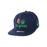 Mushroom Go Green Embroidered Snapback Hat 100% Cotton