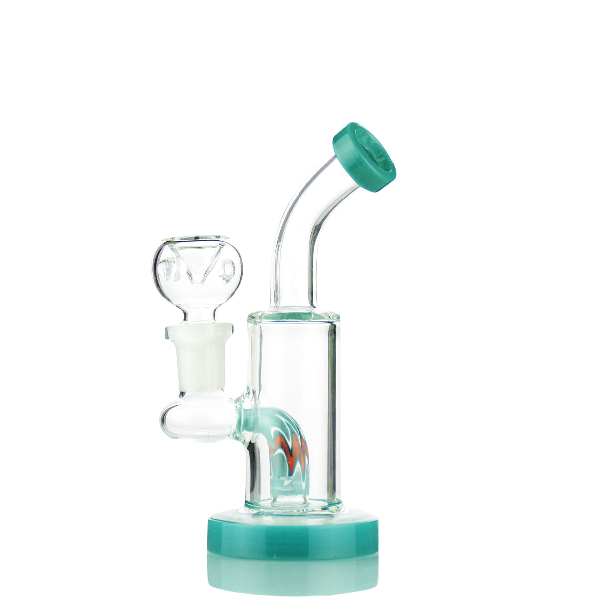 6" Water Pipe with American Rod Color and 14mm Male Bowl