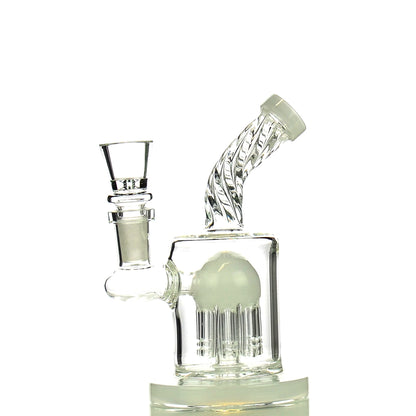 5.5" Water Pipe with Twisted Neck and Percolator and 14mm Male Bowl