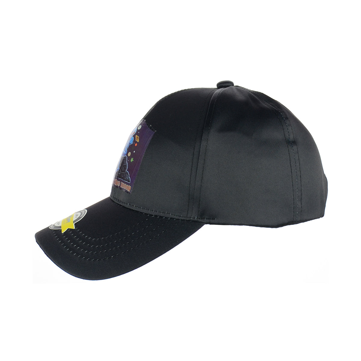 Smoke To The Moon Design Black Baseball Snapback Hat