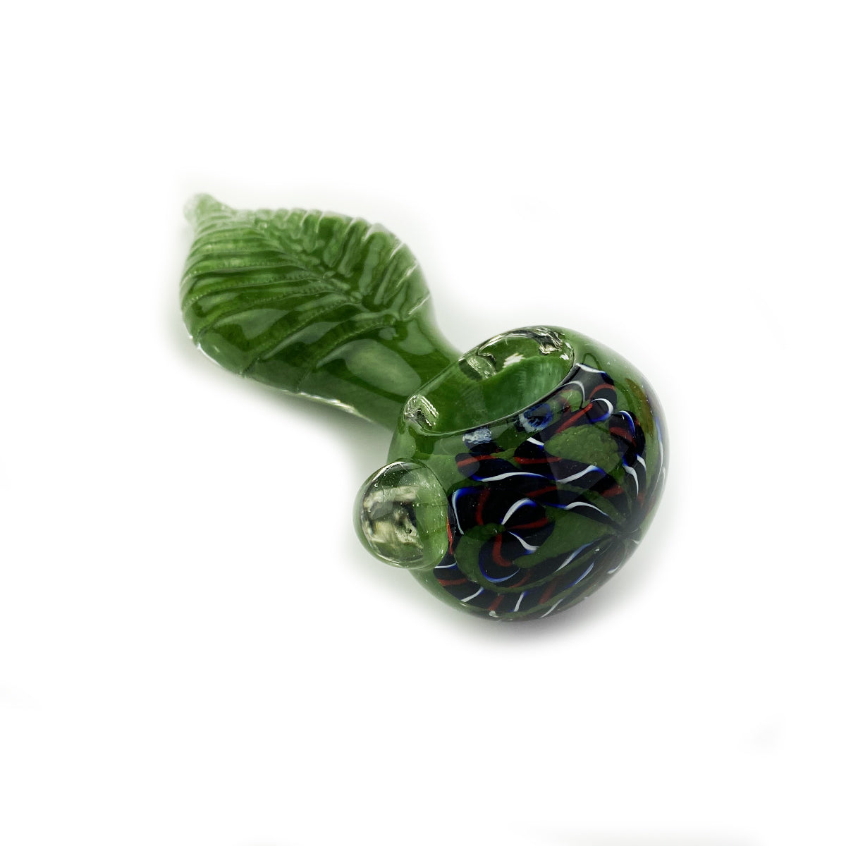 4.5" Frit Glass Hand Pipe Leaf Design