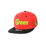 GREEN Embroidered Snapback Hat 100% Cotton