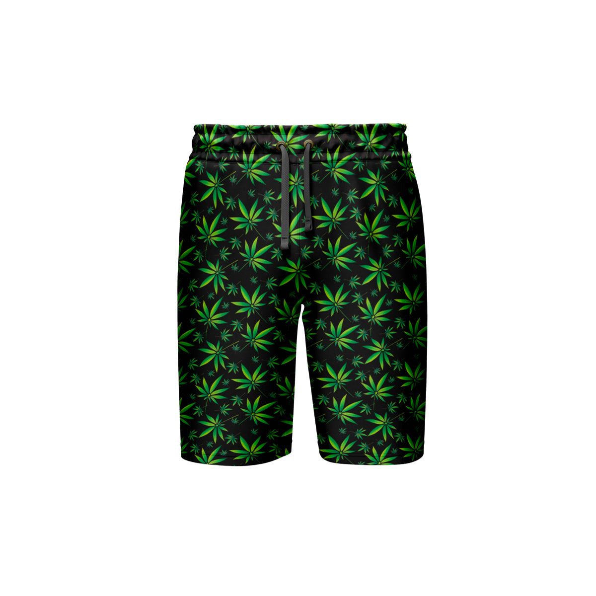 Green Cannabis Leaf Shorts Pack of 5 Units 1-M, 1-L, 1-XL, 1-XXL, 1-XXXL -- 100% Polyester