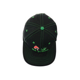 Mushroom Go Green Embroidered Snapback Hat 100% Cotton