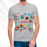 Let's Go T-Shirt Pack of  5 Units 1-M, 1-L, 1-XL, 1-XXL, 1-XXXL -- 60% Cotton 40% Polyester