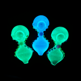 4" Hand Pipe Glow in The Dark Pressed Mouth Design