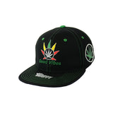 Good Vibes Hat Embroidered Snapback - 100% Cotton