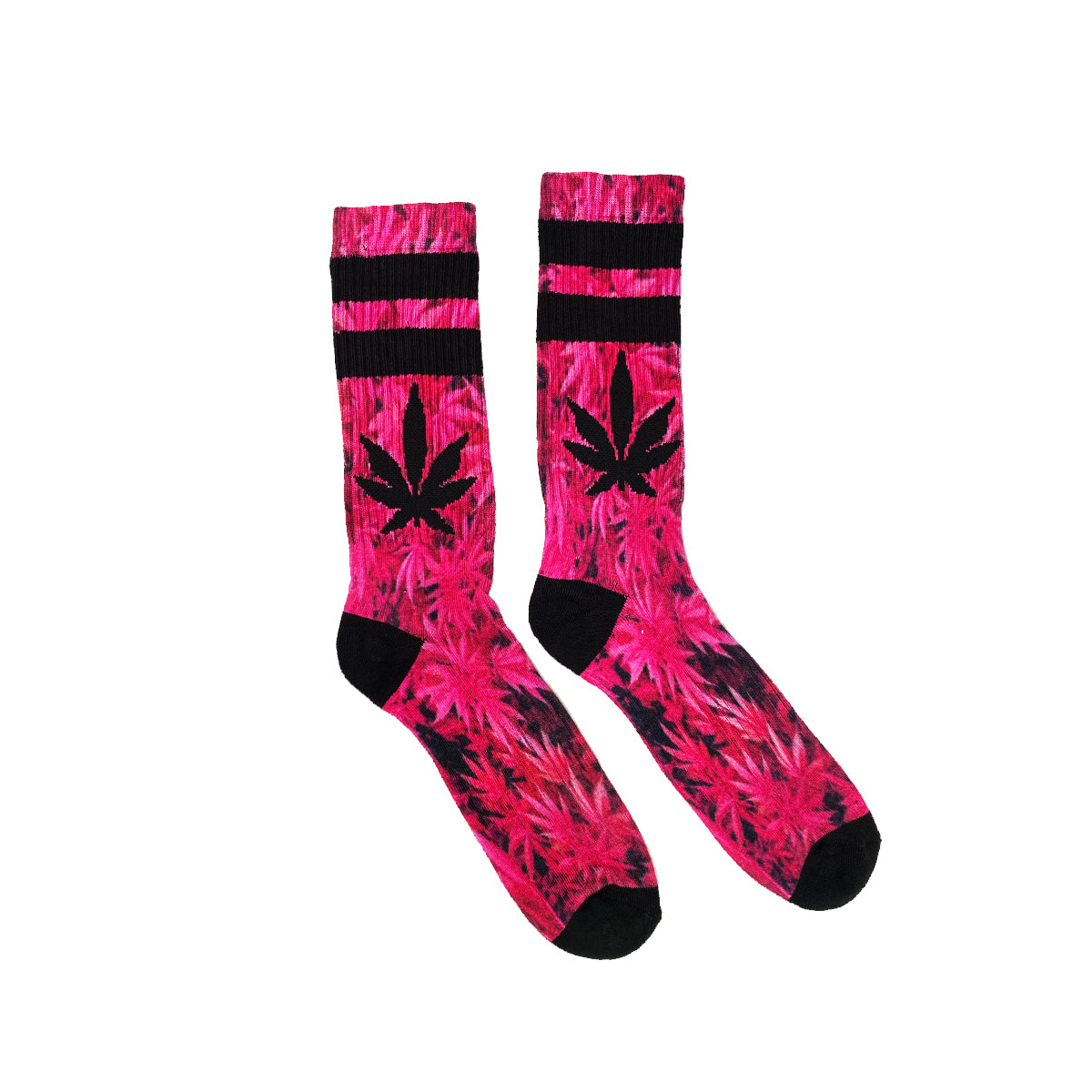 Cannabis Leaf Print Berry Socks 95% Polyester, 5% Elastane