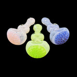 4.5" Hand Pipe Spoon Slime Color Honeycomb Head and Swirling Lines
