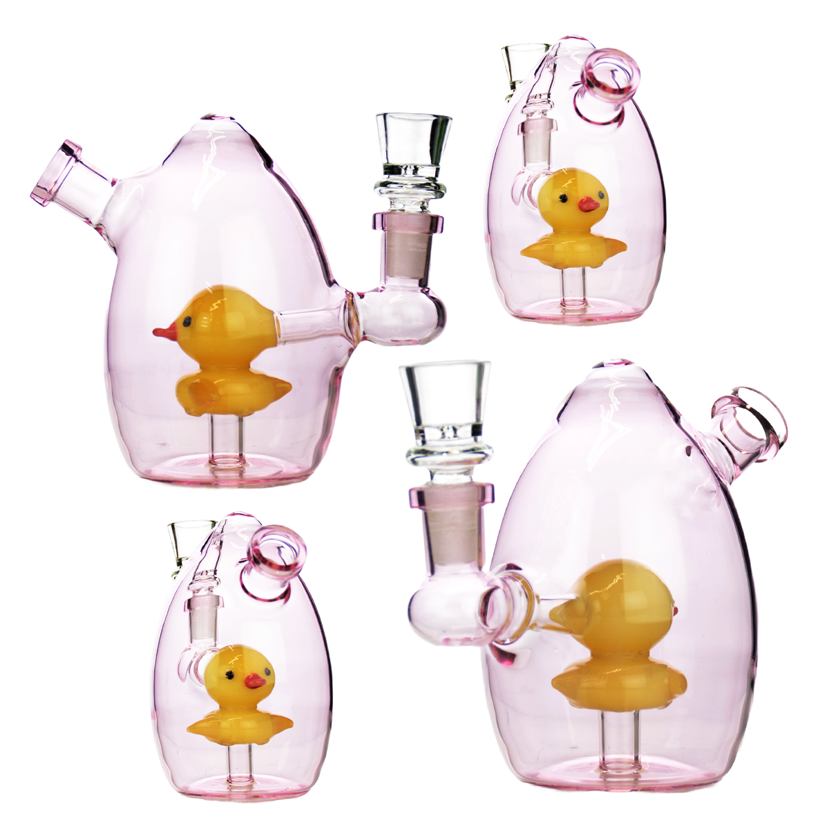 5.5" Duckie Shower Water Pipe Pick Glass with 14mm Male Bowl