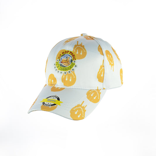 Drippy Smile Do Not Panic It's Organic Design White Baseball Snapback Hat
