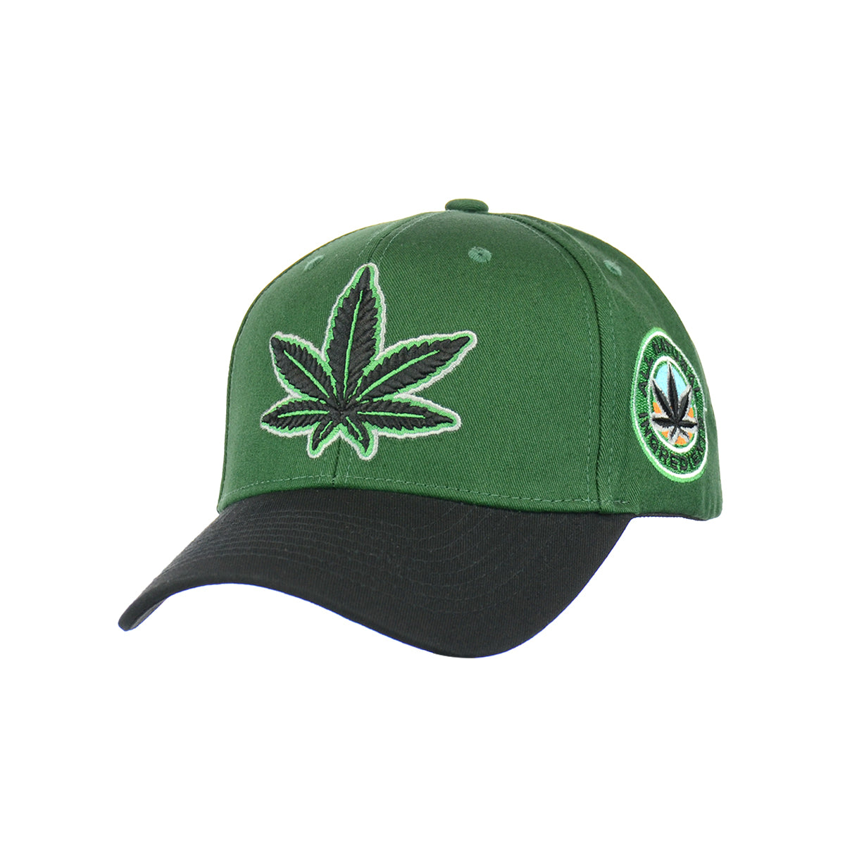 All Natural Ingredient Cannabis Leaf Embroidered Snapback Hat