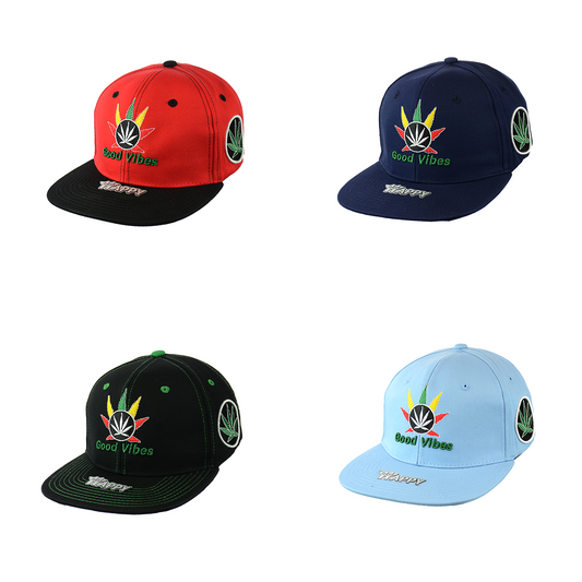 Good Vibes Hat Embroidered Snapback - 100% Cotton