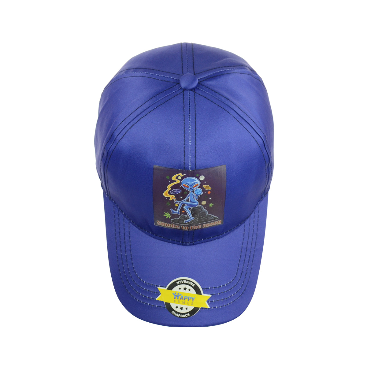 Smoke To The Moon Design Navy Blue Baseball Snapback Hat