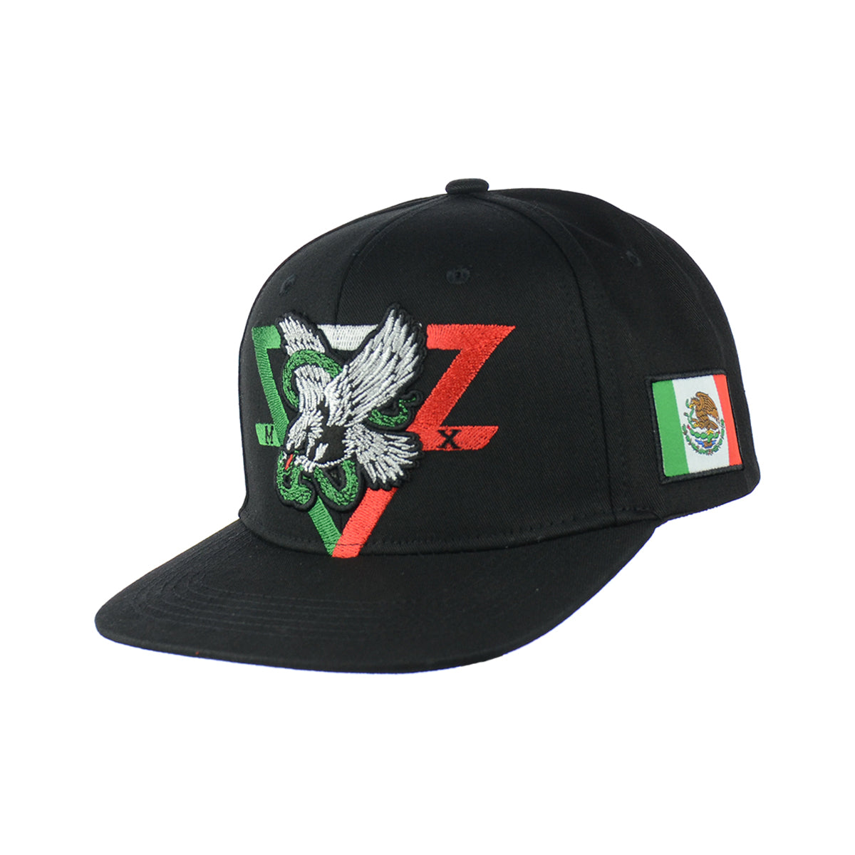 Mexican Eagle/Snake Embroidered Snapback Hat