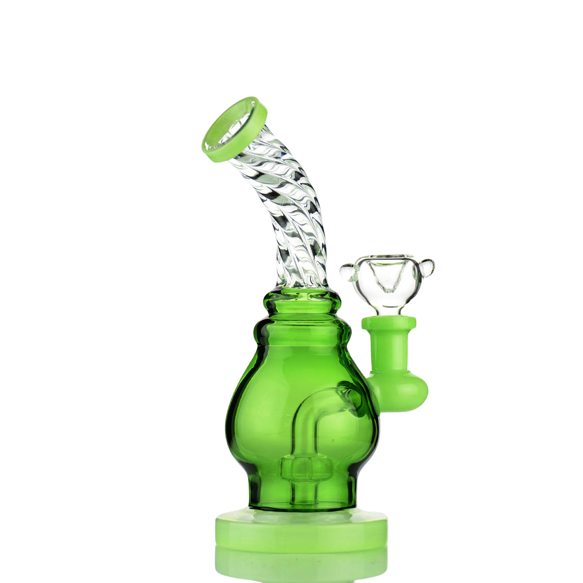 7" Water Pipe with Twisting Neck and Round Shower,14mm Male Bowl