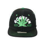 Go Green Leaf Embroidered Snapback Hat