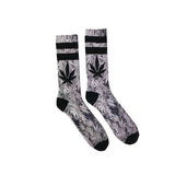 Cannabis Leaf Print Grey Socks 95% Polyester, 5% Elastane