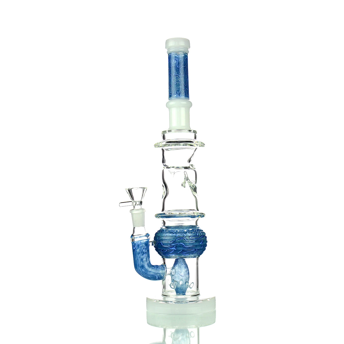 14" Zong Color Frit Glass with M9 Perc and 14mm Male Bowl