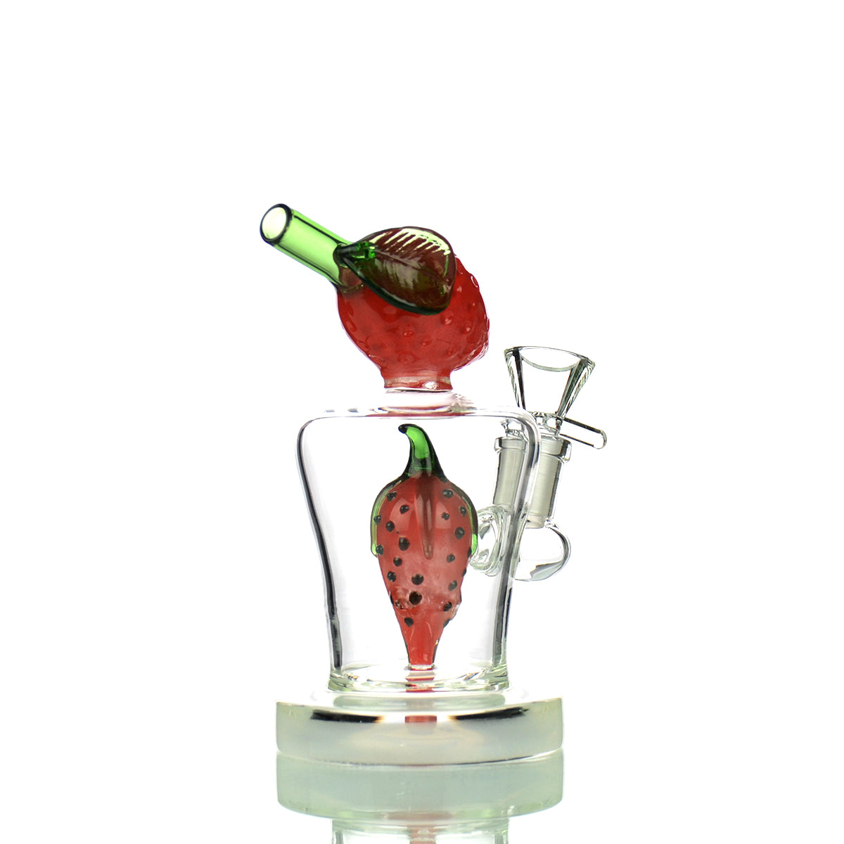 8" Strawberry Water Pipe With Strawberry Shower Head and 14mm Male Bowl