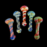 4.5" Hand Pipe Spoon with Color Line Swirling Art