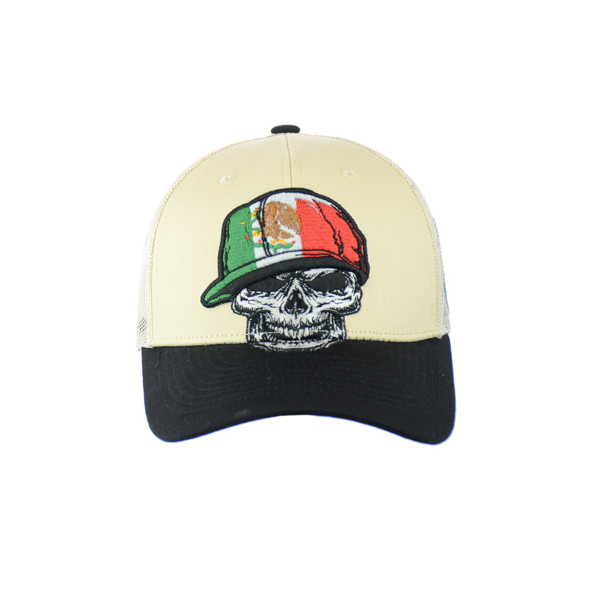 Skull Mexican Flat Hat Embroidered Snapback