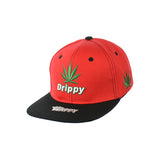 Drippy Leaf Embroidered Snapback Hat 100% Cotton