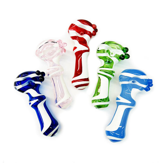 4.5" Color Tube Glass Stripe Hand Pipe