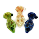 4.5" Hand Pipe Four Wholes Design Marble Art Glass