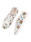 Lion Smoking Weed Design Snow White Shoe - Printed Synthetic Vegan Leather