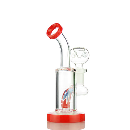 6" Water Pipe with American Rod Color and 14mm Male Bowl
