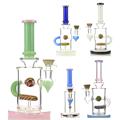 10" In-line Shower Water Pipe with 14mm Male Bowl