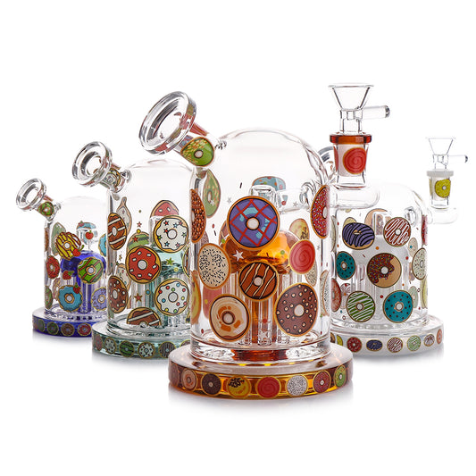 7" Donut Tree Water Pipe Bong with 14mm Male Bowl