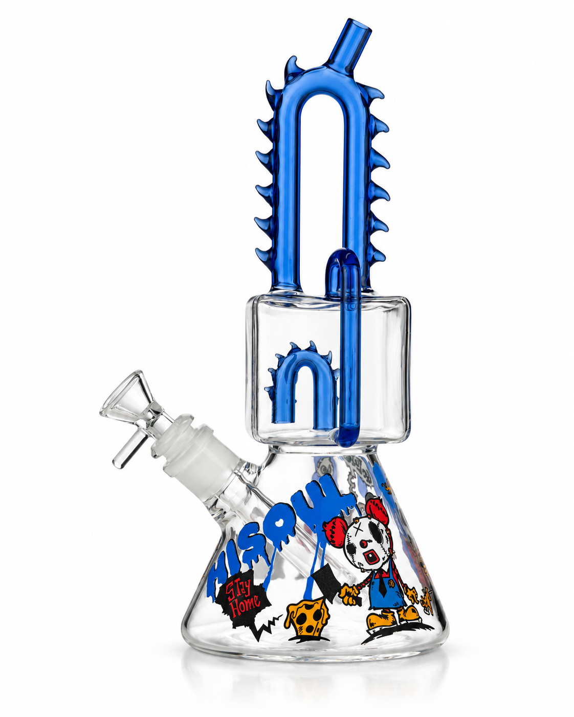12-Inch Chainsaw Beaker Water Pipe with 14mm Male Bowl