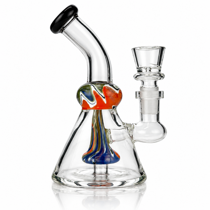 5" Beaker Bong Water Pipe with Amrican Color and Shower, 14mm Male Bowl