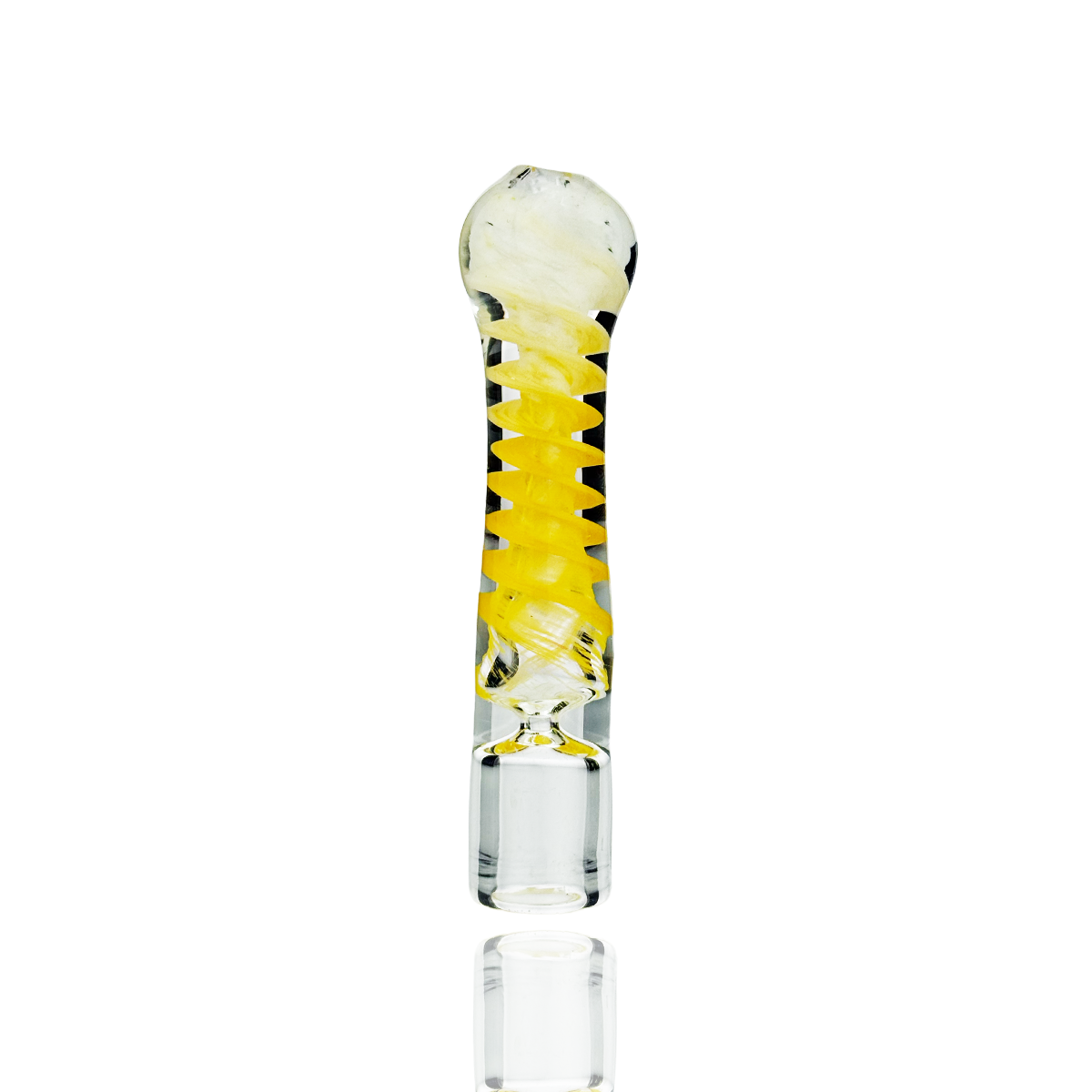 4" Chillum One Hitter Swirl Design Color Frit Glass