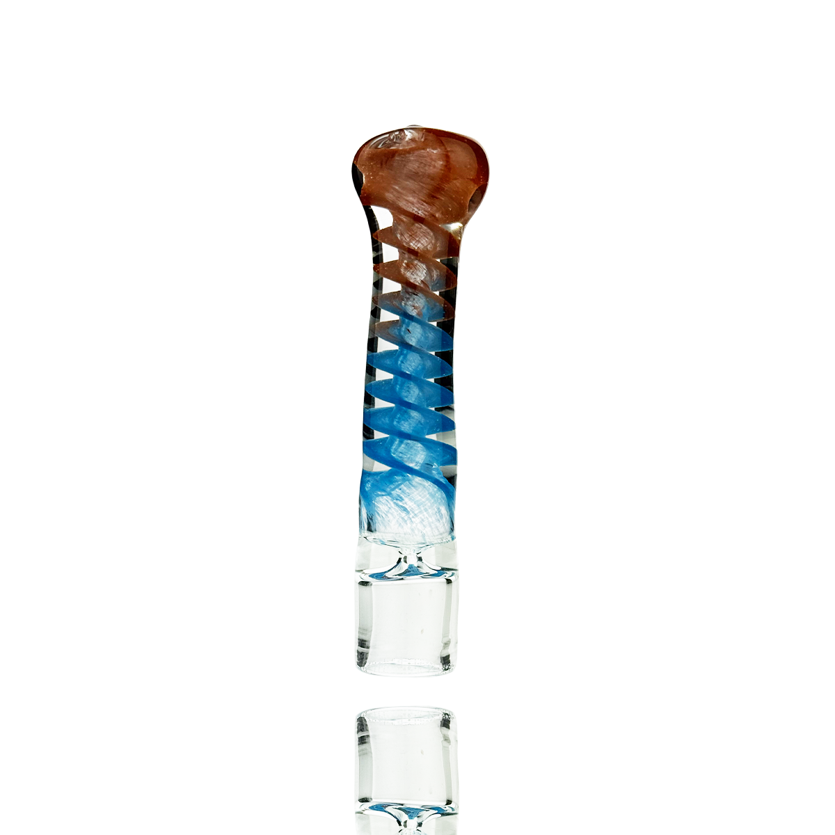 4" Chillum One Hitter Swirl Design Color Frit Glass