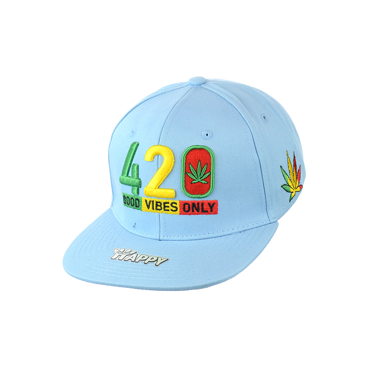 420 Good Vibes Only Embroidered Snapback Hat 100% Cotton