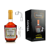 10" Henny Liquor Bottle Water Pipe 14mm Male Bowl and 14mm Male Banger Included