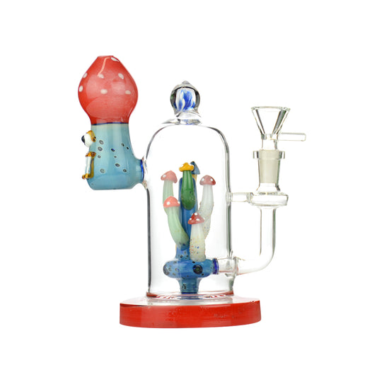 8" Mushroom Land Water Pipe with 14mm Male Bowl